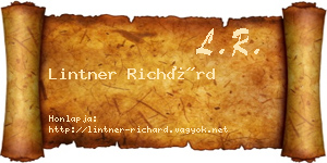 Lintner Richárd névjegykártya