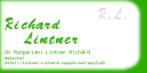 richard lintner business card